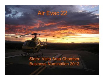Air Evac 22 - Sierra Vista Chamber of Commerce