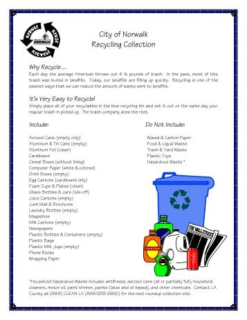 Why Recycleâ¦ - City of Norwalk