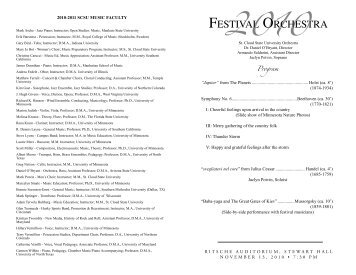 FESTIVAL ORCHESTRA - St. Cloud State University