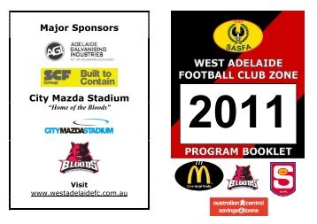 Major Sponsors City Mazda Stadium - West Adelaide Football Club