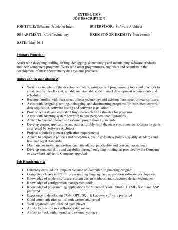 Job Description Job Title Product Developer Level 2 Line