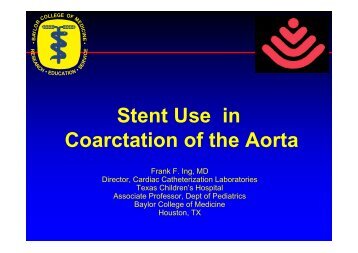 Stent Use in Coarctation of the Aorta - summitMD.com