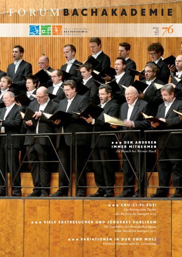 FORUM BACHAKADEMIE - Internationale Bachakademie Stuttgart