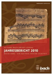 JAHRESBERICHT 2010 - Bach-Archiv Leipzig