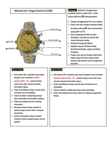 Manual Book Cara Menggunakan Spy Watch 1220