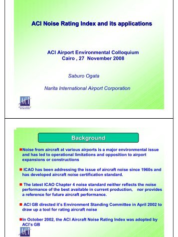 Noise Rating Index - Airports Council International