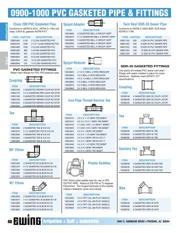 0900-1000 PVC GASKETED PIPE & FITTINGS - Ewing Irrigation