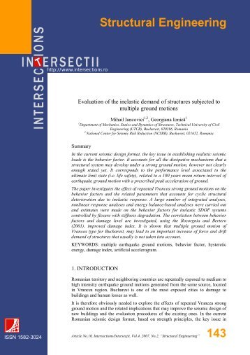 143 Structural Engineering - "Intersections" International Journal