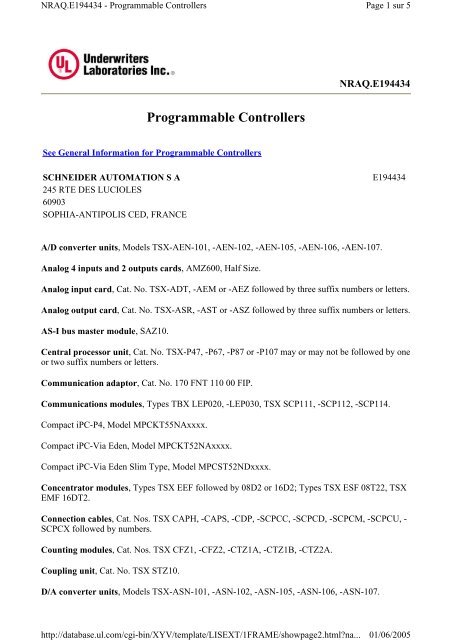 Automate Modicon TSX Nano 07 31 2428 (Schneider) - Occasion Fonctionnel