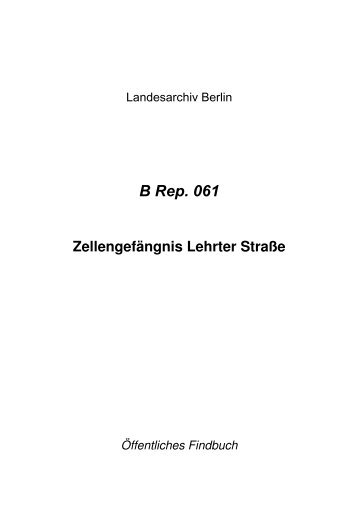 B Rep. 061-Ã¶ffentlich - Landesarchiv Berlin