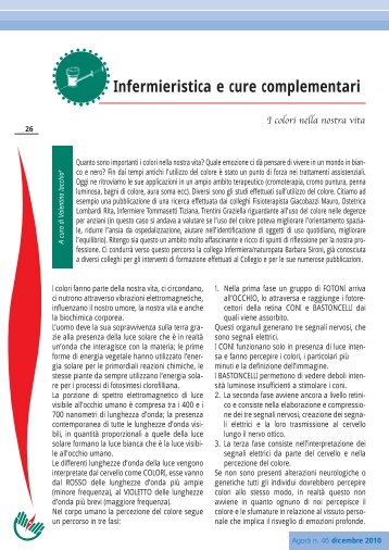 Infermieristica e cure complementari - I colori della nostra vita - Ipasvi