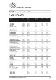 SAPHIR/MATCH - Freiberger Porzellan