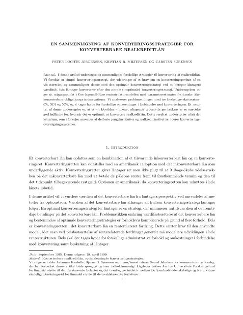 EN SAMMENLIGNING AF KONVERTERINGSSTRATEGIER FOR ...