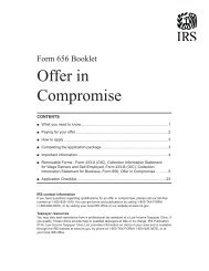 Form 656-B, Offer in Compromise Booklet - Internal Revenue Service