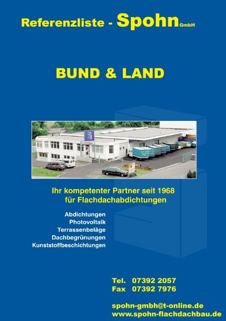Auszug aus der Referenzliste - Spohn Flachdachbau GmbH