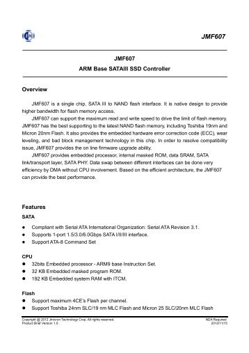 JMF607 - JMicron Technology