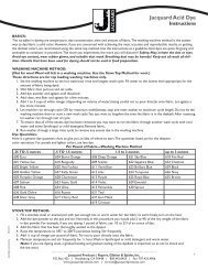 Jacquard Dye Mixing Chart