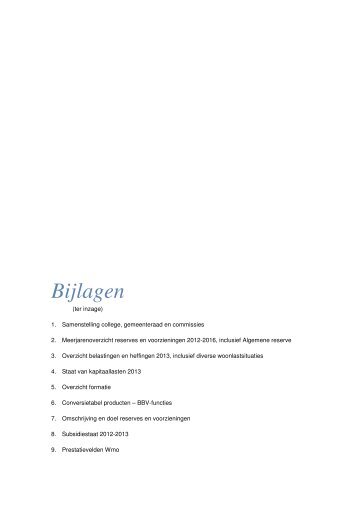 Bijlagen bij de begroting 2013 - Gemeente Boxtel