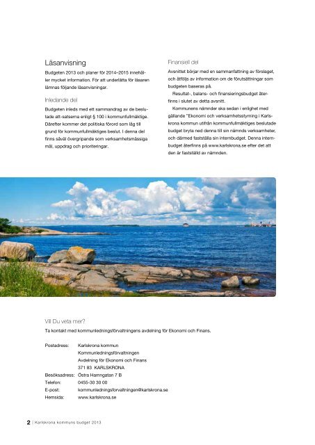 Budget 2013 och planer fÃ¶r 2014â2015 - Karlskrona kommun