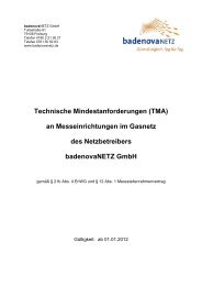 Technische Mindestanforderungen (TMA) - badenovaNETZ GmbH