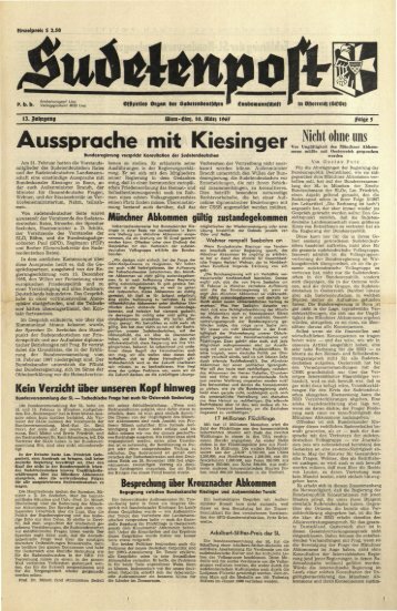 Aussprache mit Kiesinger - Sudetenpost