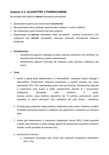 Program zaliczeniowy II.