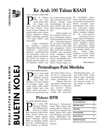 Buletin Kolej Edisi Oktober 2006 - Jabatan Pelajaran Negeri Kedah