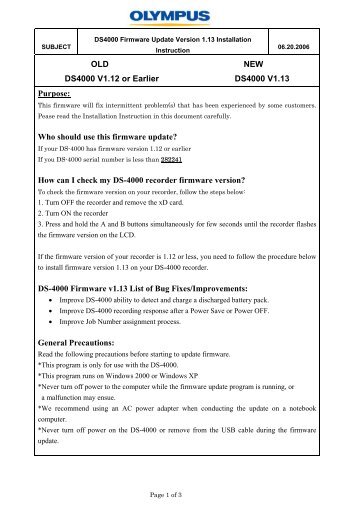 dS4000 Firmware update Instructions