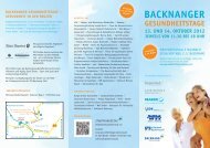 BACKNANGER GESUNDHEITSTAGE ... - Stadtmarketing Backnang