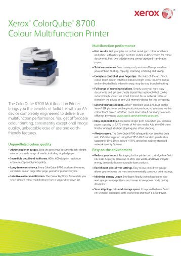 Xerox ColorQube 8700 Brochure - Managed Print Services