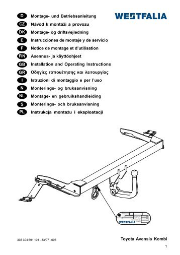 Toyota Avensis Kombi D Montage- und ... - kupp-west