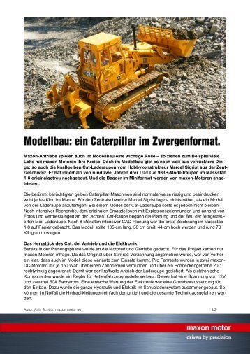PDF - Modellbau: ein Caterpillar im Zwergenformat. - Maxon Motor