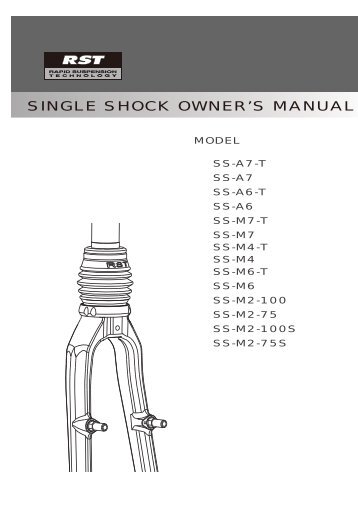 SINGLE SHOCK OWNER'S MANUAL - RST