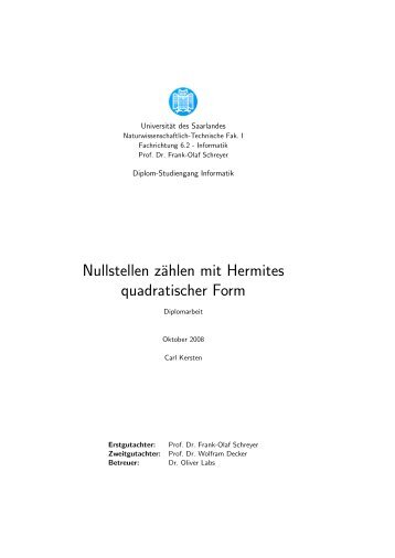 Nullstellen zählen mit Hermites quadratischer Form - OliverLabs.net