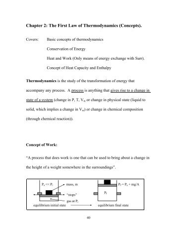 Chapter 2: The First Law of Thermodynamics (Concepts).