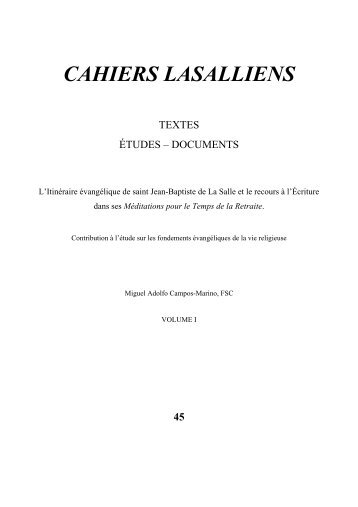 Cahier Lasallien 45