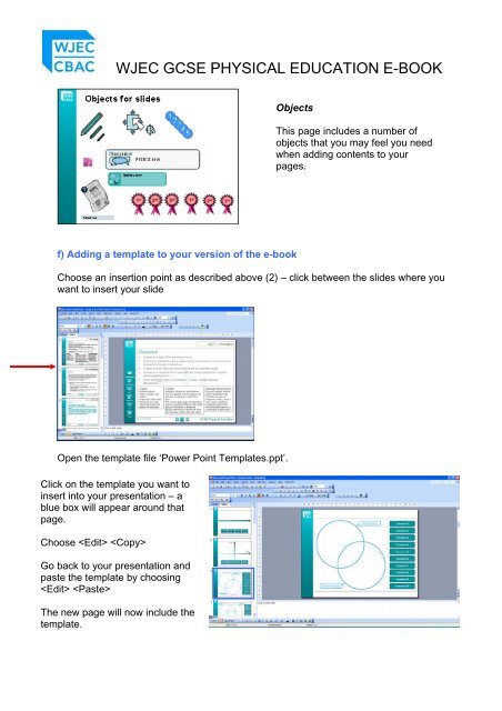 Teachers Guide to the PE "E " book - WJEC