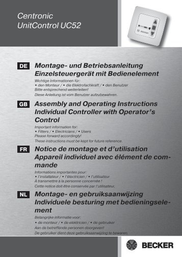 Becker Centronic UnitControl UC52 Anleitung - auf enobi.de