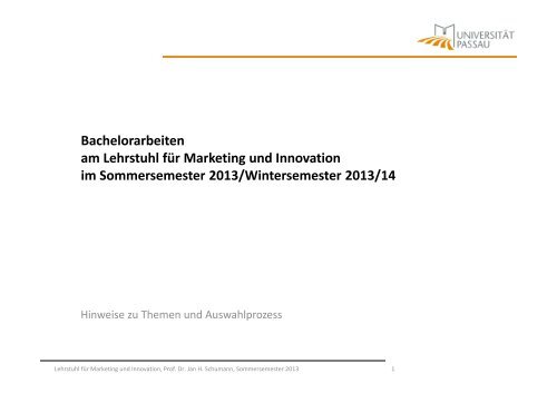 Bachelorarbeiten am Lehrstuhl fÃƒÂ¼r Marketing und Innovation im ...