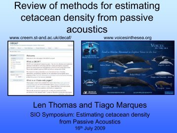 Review of methods for estimating cetacean density from passive ...