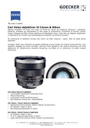 Carl Zeiss objektiver til Canon & Nikon - Goecker