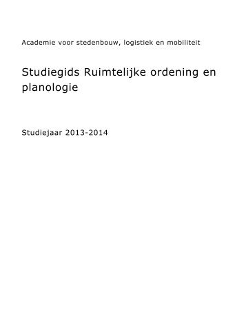 Studiegids Ruimtelijke ordening en planologie - Nhtv