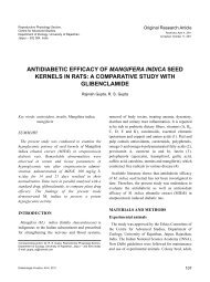 antidiabetic efficacy of mangifera indica seed kernels in rats