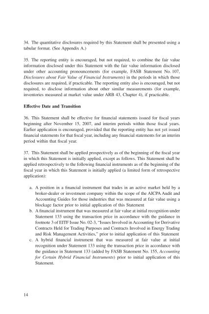 Statement of Financial Accounting Standards No. 157 - Paper Audit ...