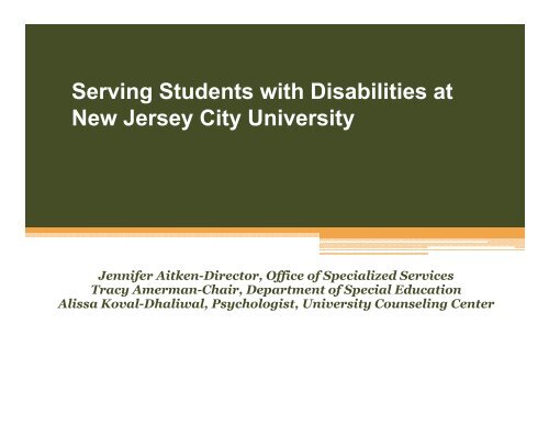 Serving Students With Disabilities at NJCU - New Jersey City ...