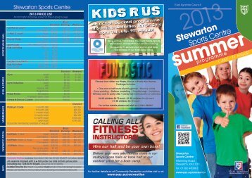 Stewarton Sports Centre Activities - East Ayrshire Council