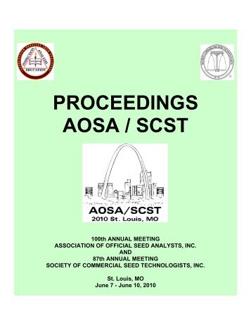 2010 Proceedings - Society Commercial Seed Technologists