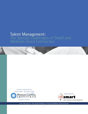 Talent Management: The Special Challenges of ... - Workinfo.com