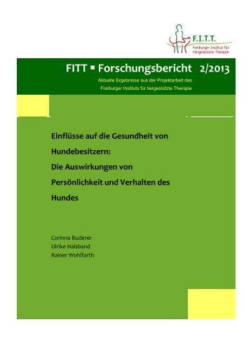 FITT Forschungsbericht 2/2013 - Freiburger Institut für tiergestützte ...