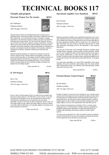 Technical Books - Electron Electronics